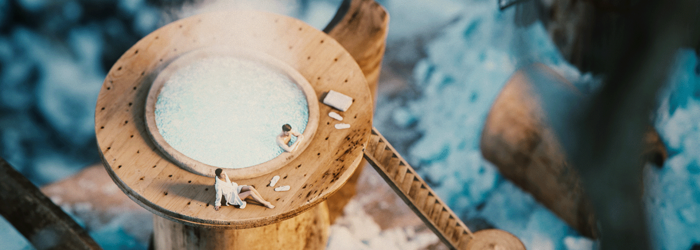 3D octane rendering CGI Wellness maxon Cinema 4d winter snow