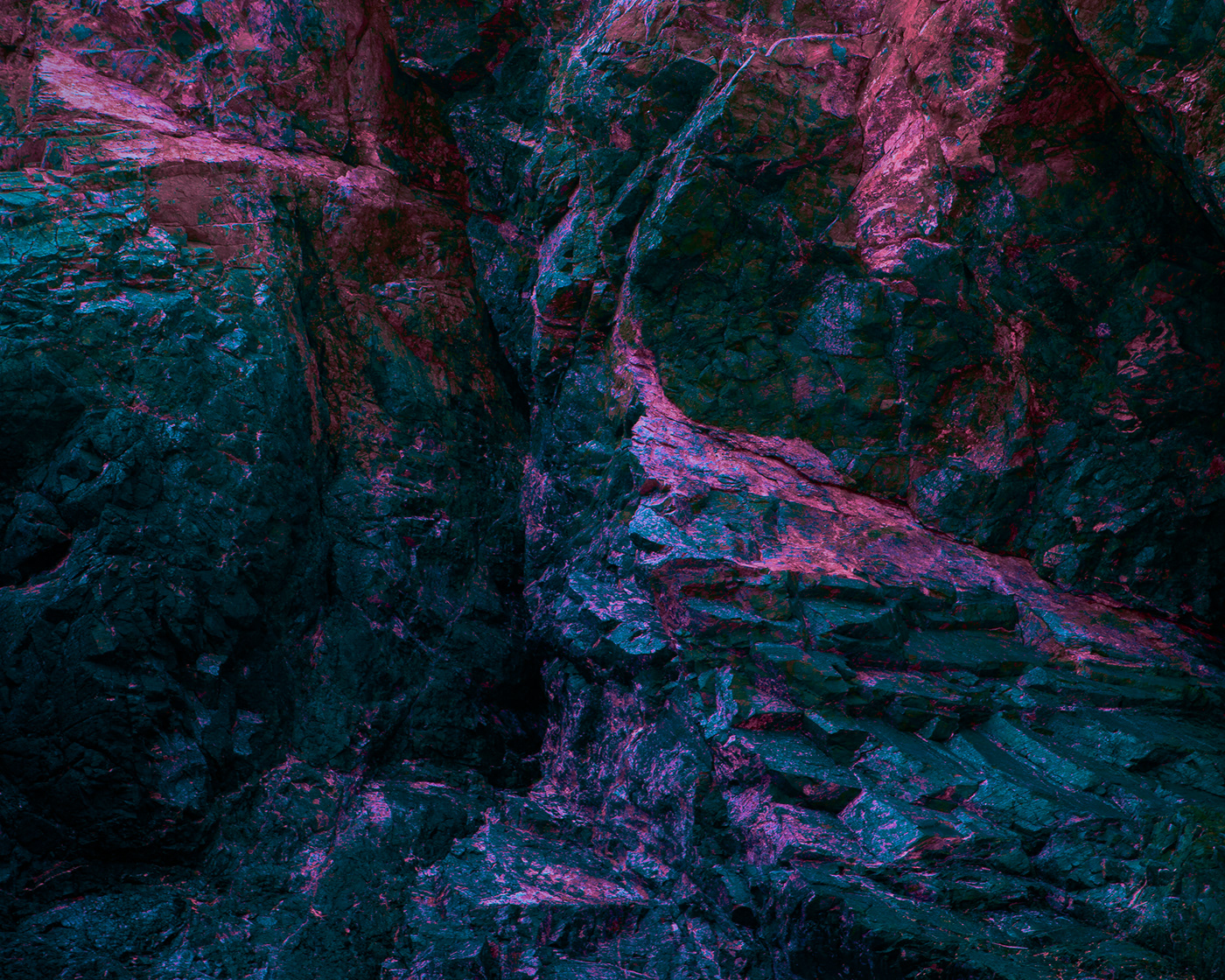 alien cliffs cornwall geology glow infrared landscape photography neon retouching  rock