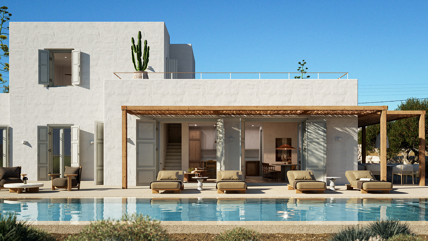 3ds max architecture archviz visualization corona interior design  exterior Greece Villa Pool