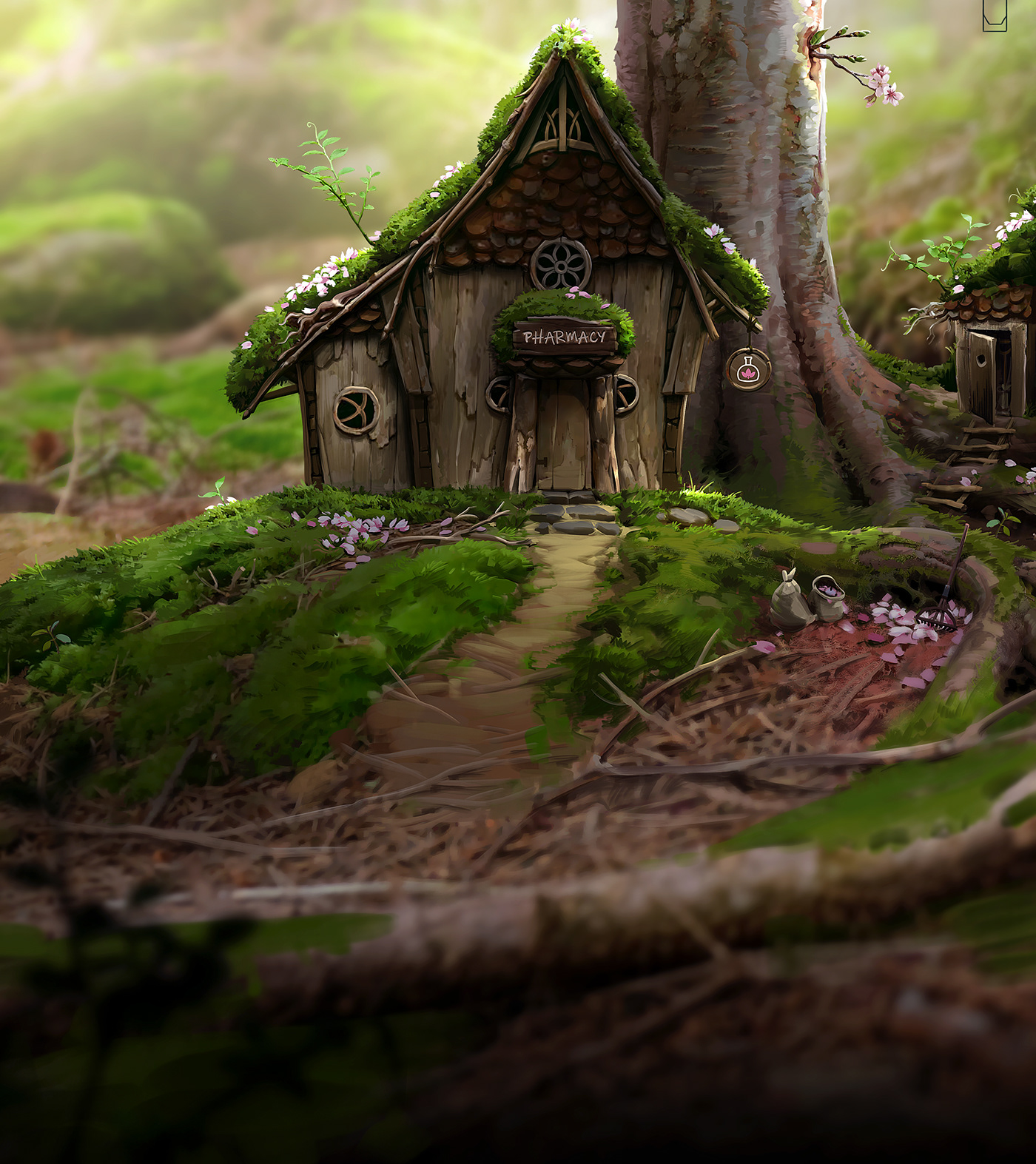 concept environment forest home house Interior moss small Tiny Tree 