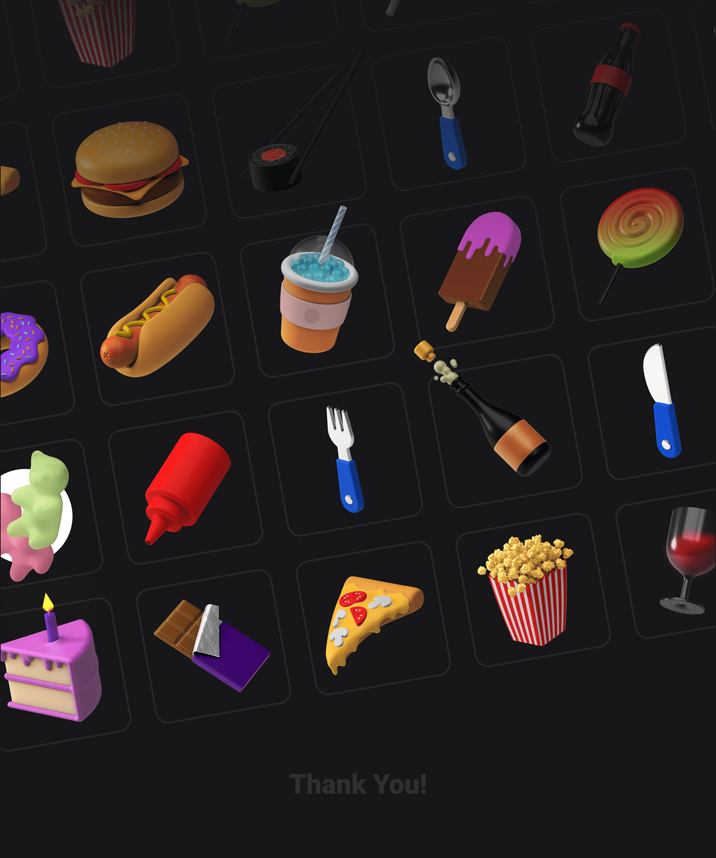 3D app c4d cinema4d Food  hamburger icons Mockup Pizza