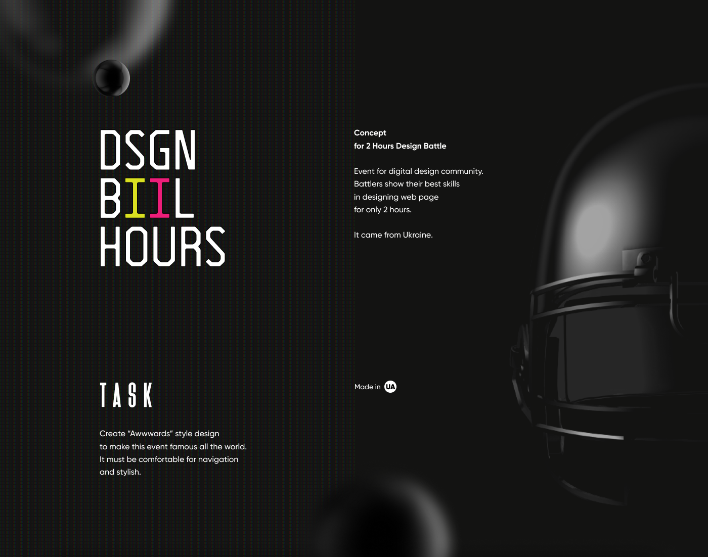 design motion UI Web Website 2hdb 2hoursdesignbattle Figma 3D aftereffects