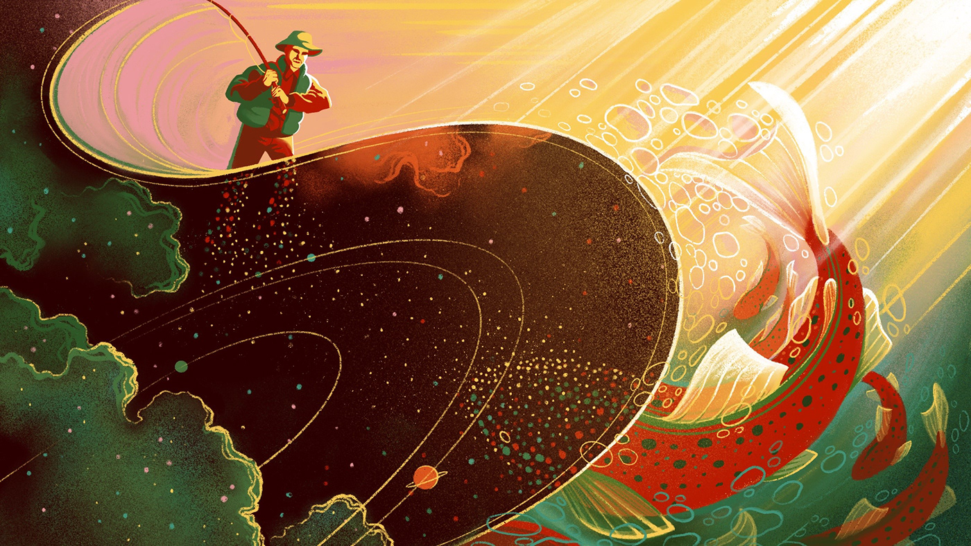 editorial fish ILLUSTRATION  Space  trout universe