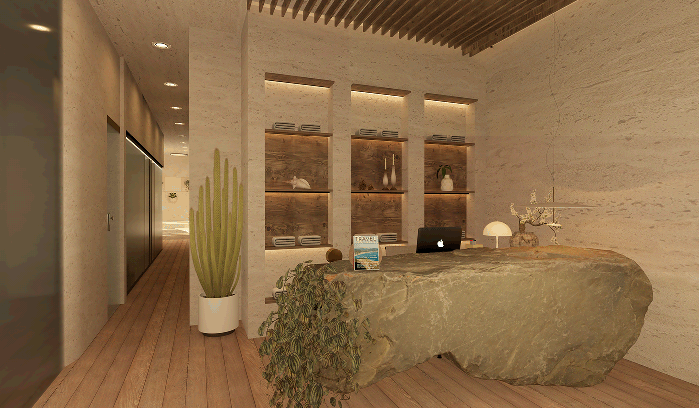 reception design interior design  спа Wellness 3d modeling visualization