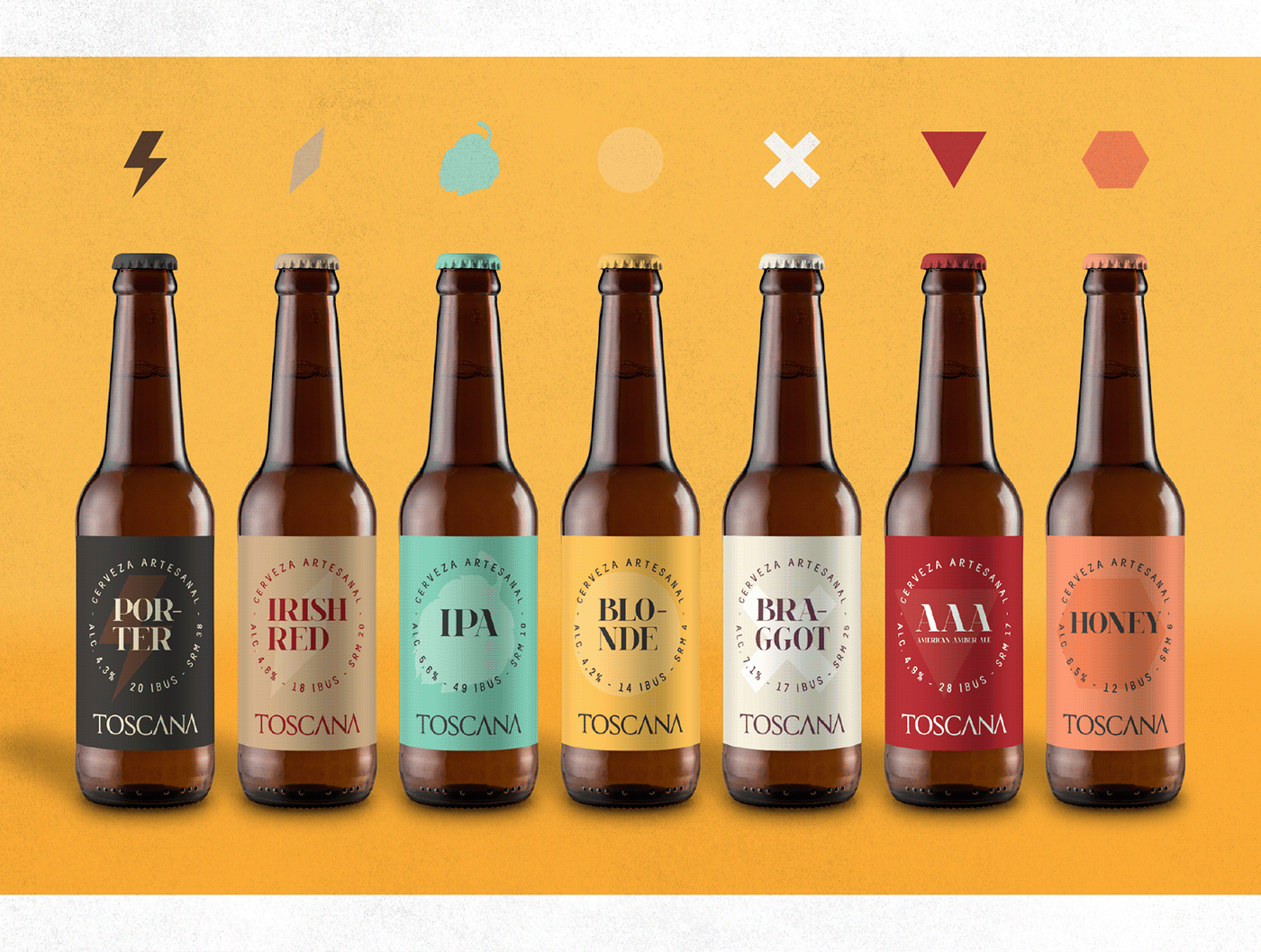 beer cerveza colores craft beer etiqueta hop Iconos Label Minimalista Packaging