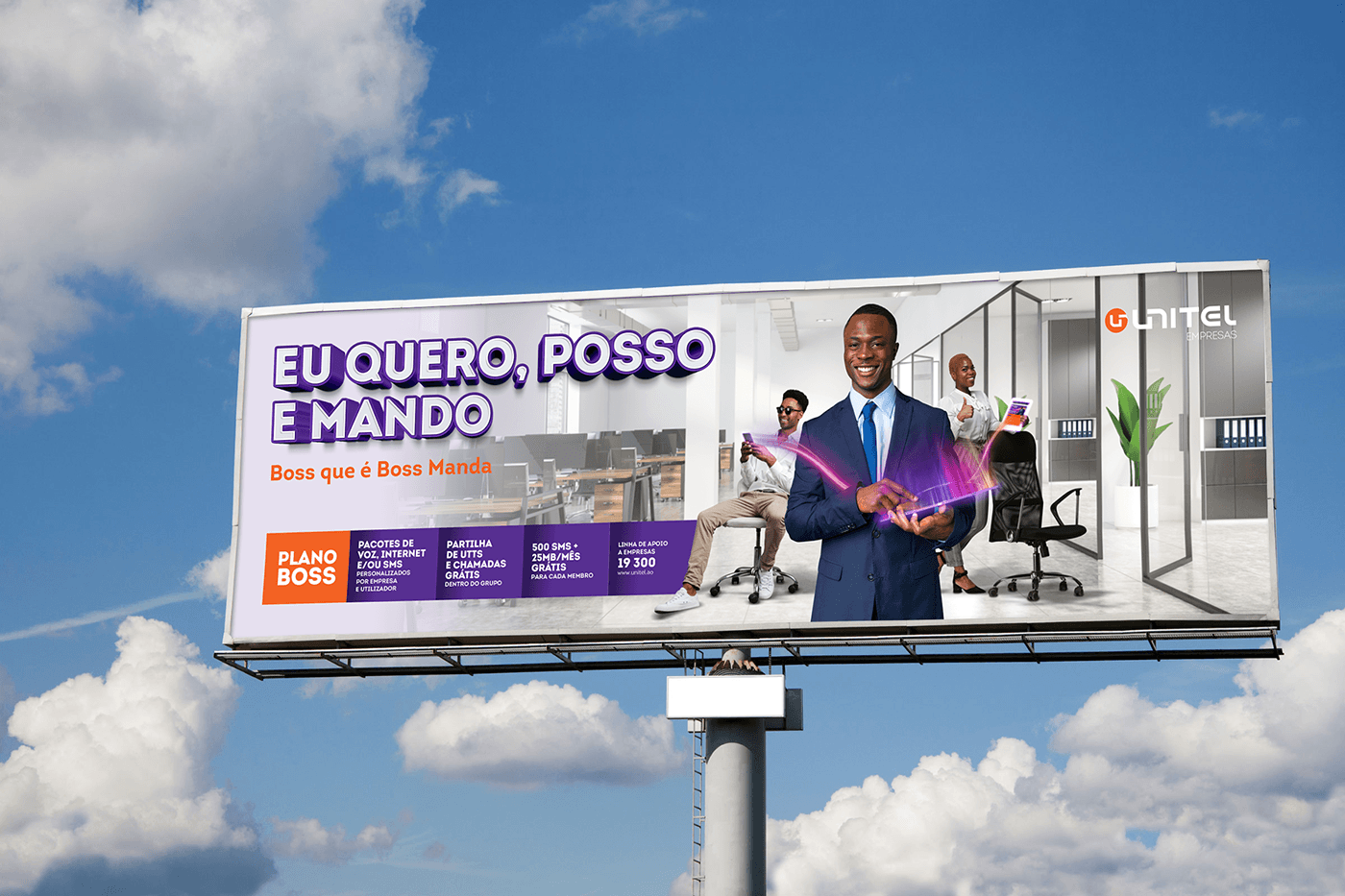 campanha publicidade cartaz poster site telecomunicao Social media post multicaixa UNITEL PLANO BOSS