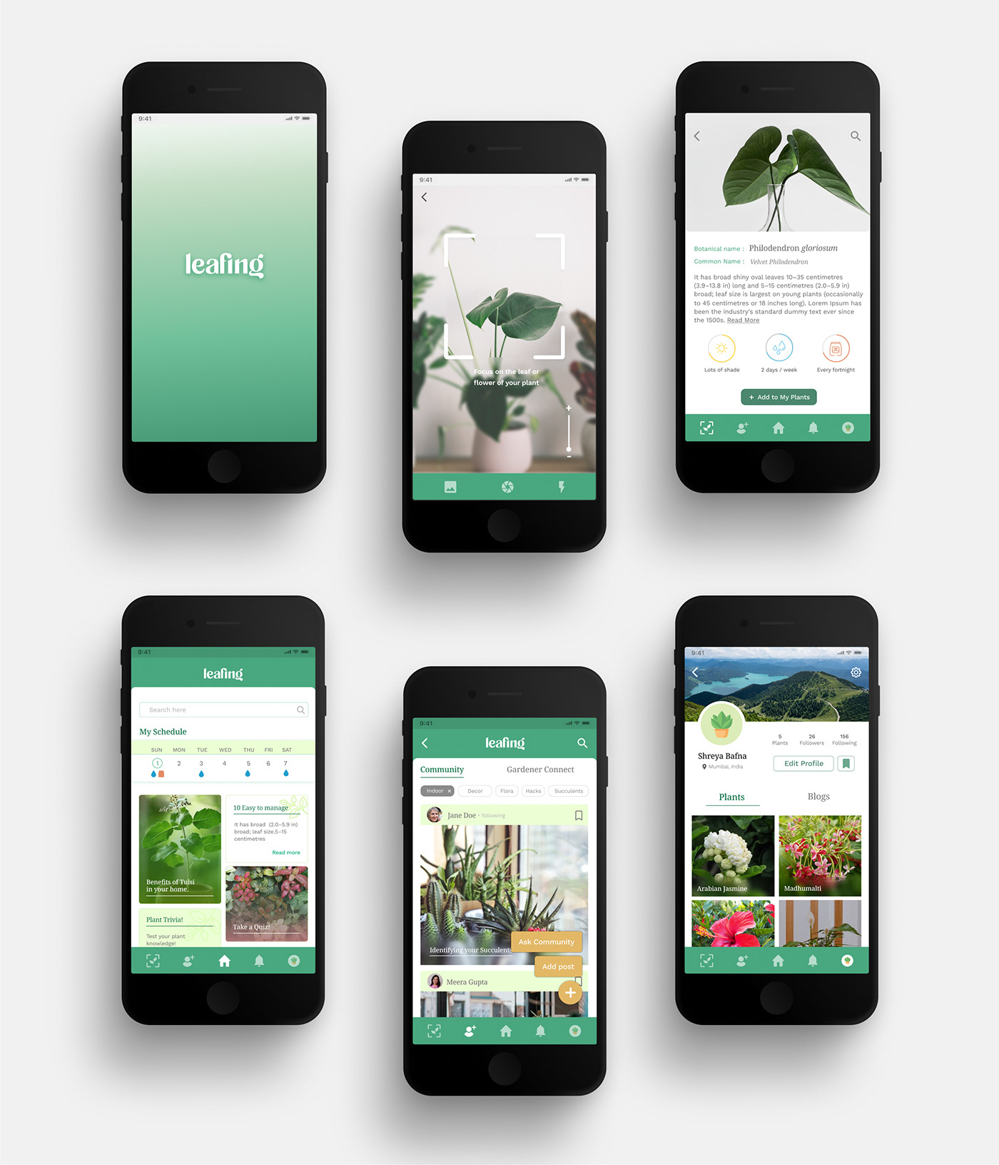 app design gardening app ui design