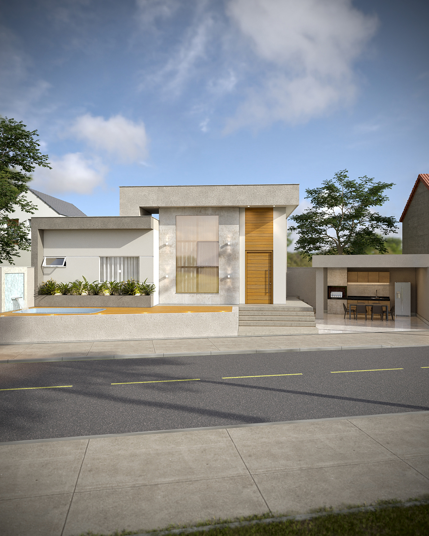 facade 3D casa ARQUITETURA archviz construction architecture Render visualization fachada