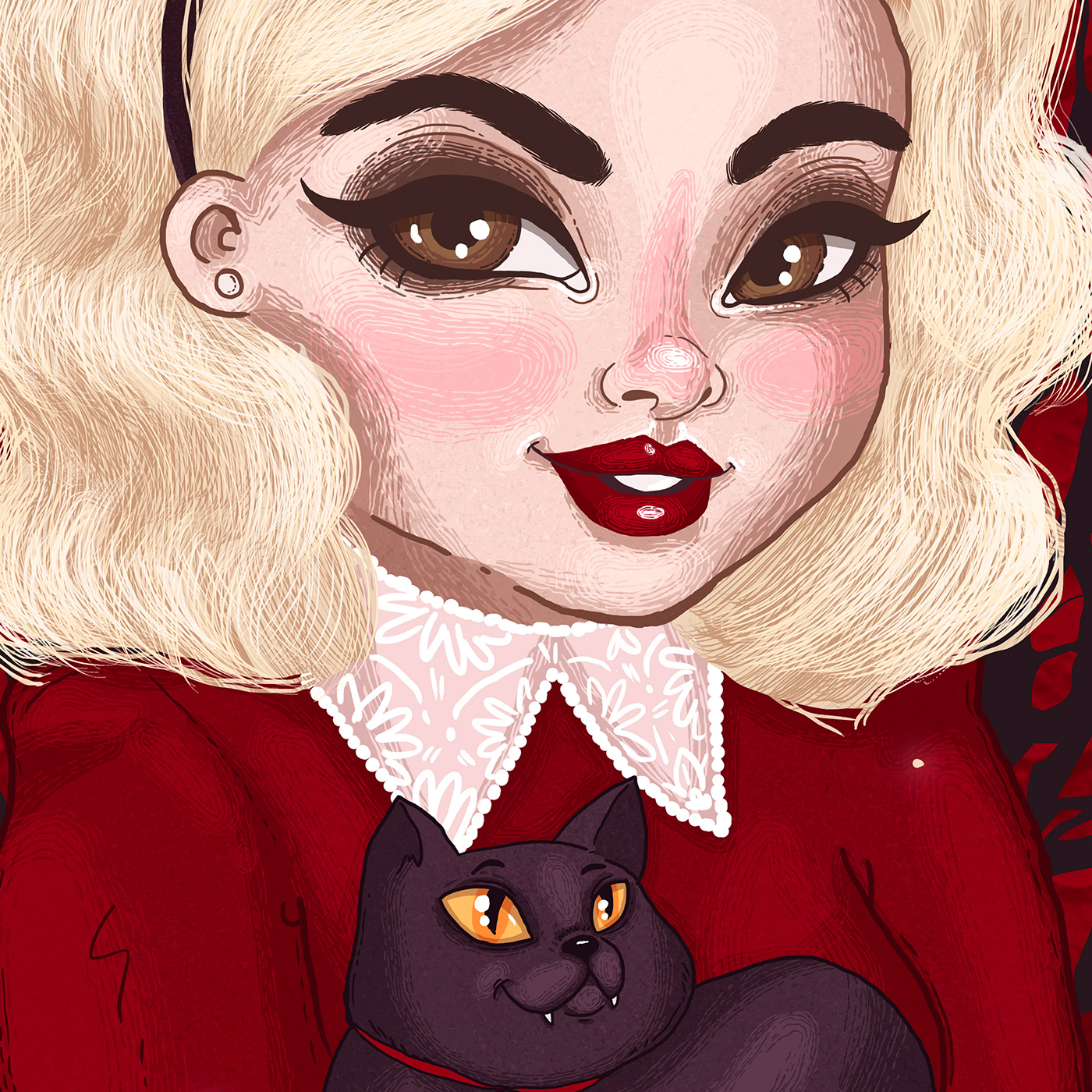 Netflix sabrina spellman sabrina red Cat witch Brujas october Halloween vanekone