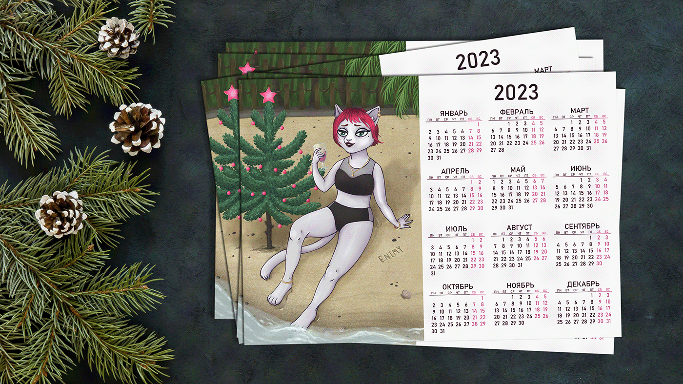 Christmas illustration for calendars