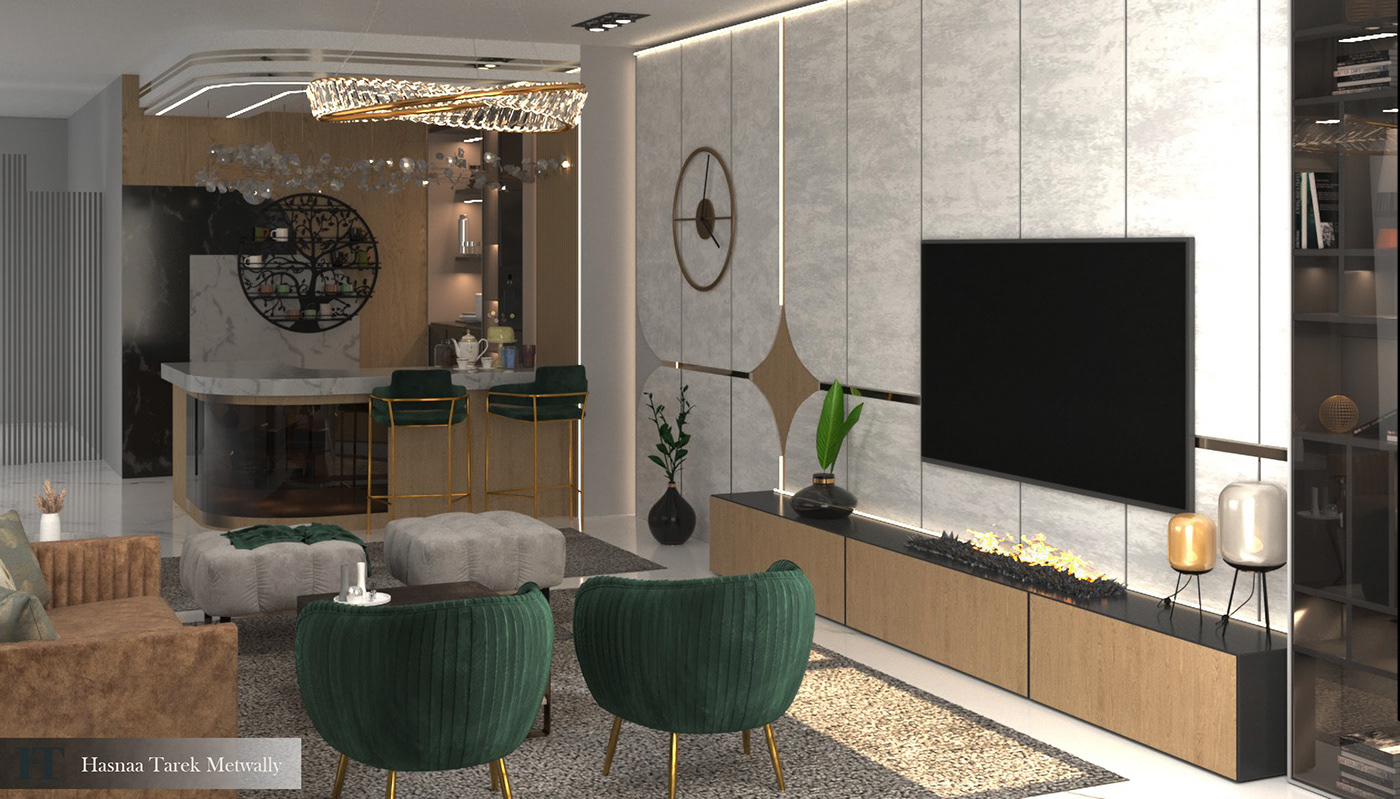 indoor interior design  3ds max corona modern bar Food  sofa furniture living room
