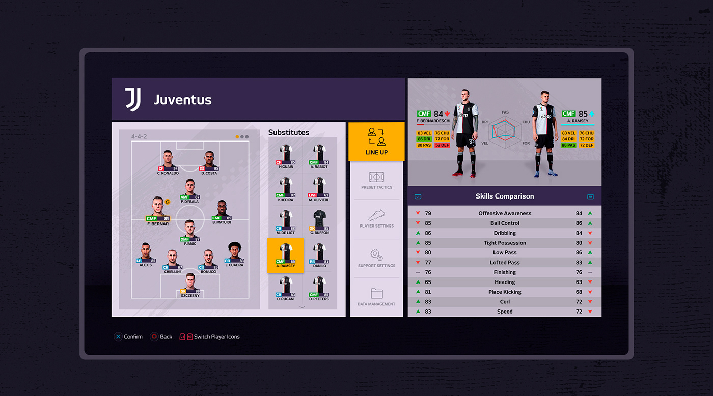 animation  brand game Golden Ratio Interface PES soccer UI ux wireframe