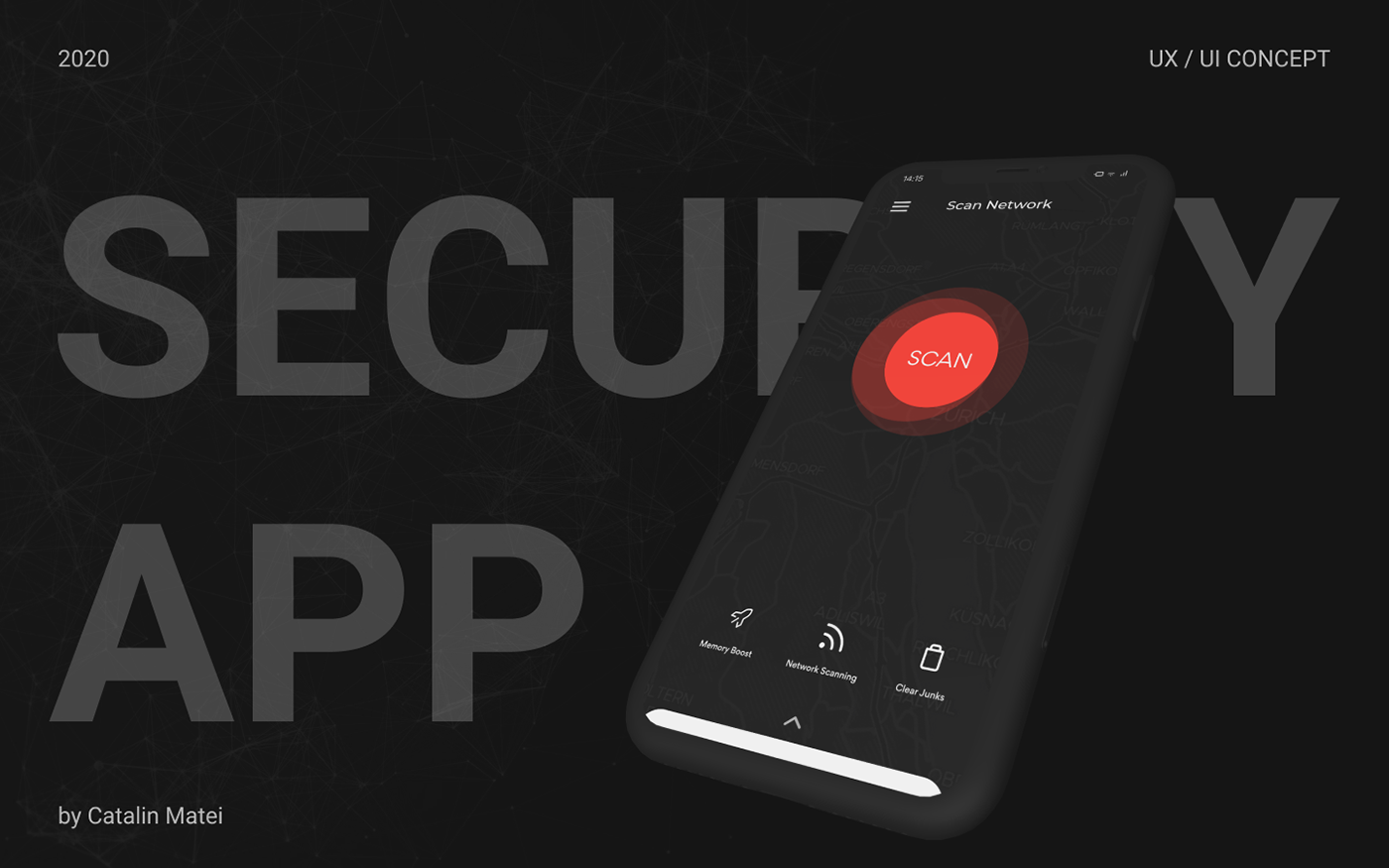 app concept design Moldova scan security UI user ux vpn