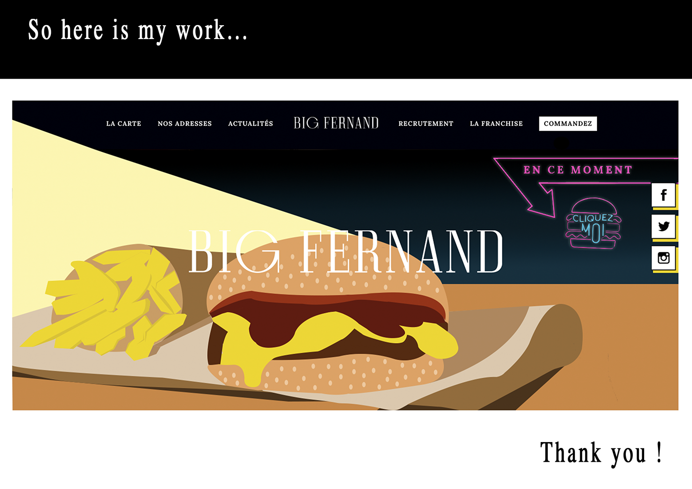 Food  lifestyle ILLUSTRATION  big fernand restaurant graphism art Web banner