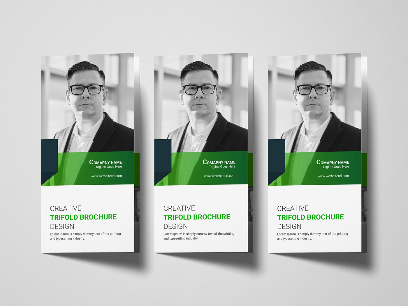 brochure brochure design business design green modern print design  tri fold trifold trifold brochure