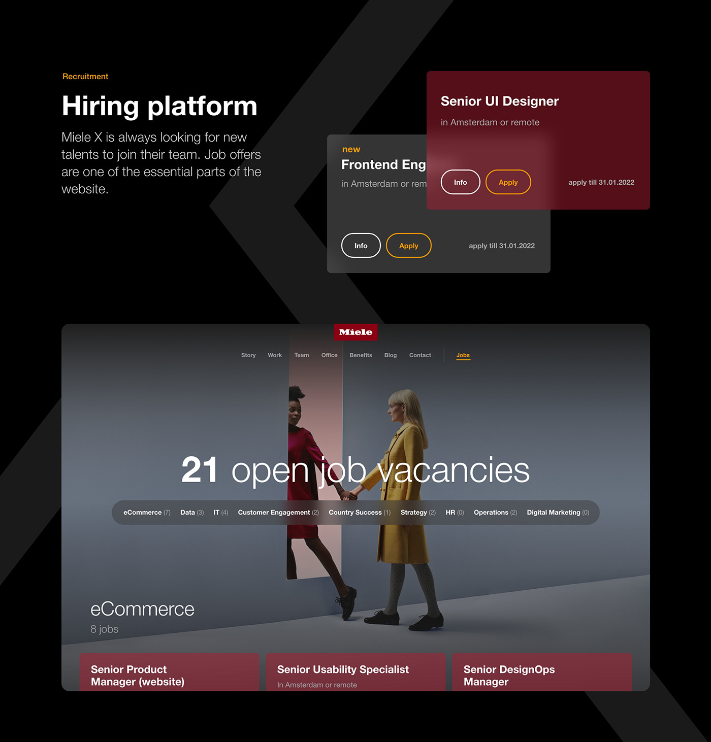 content creation corporate design hiring HR job recruitment UI/UX Web Design  Website