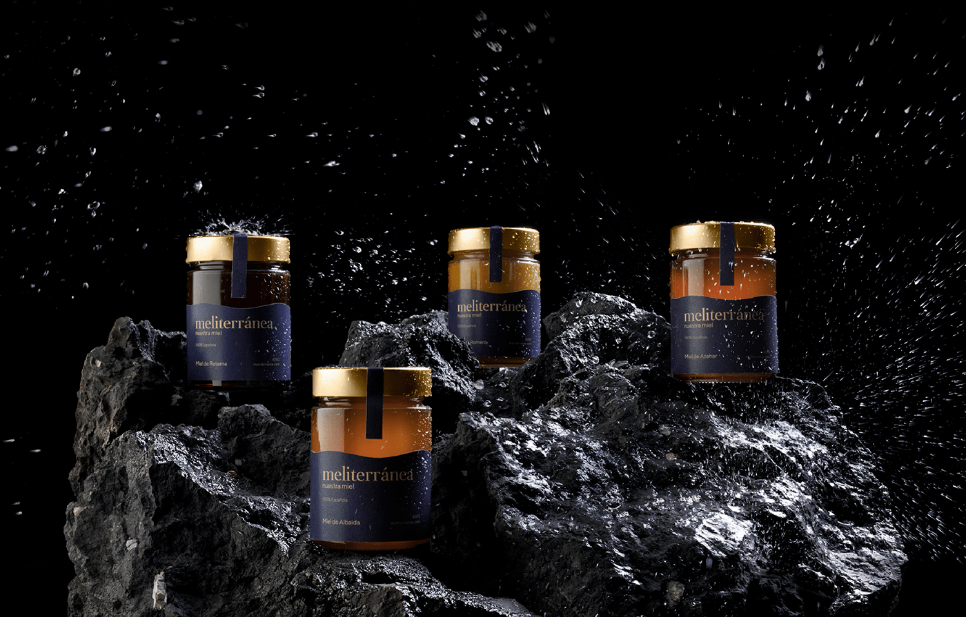 branding  honey label design logo naming Packaging sea bee mediterranean mediterraneo Ocean Realfood rocks spain food spain packaging traditional water