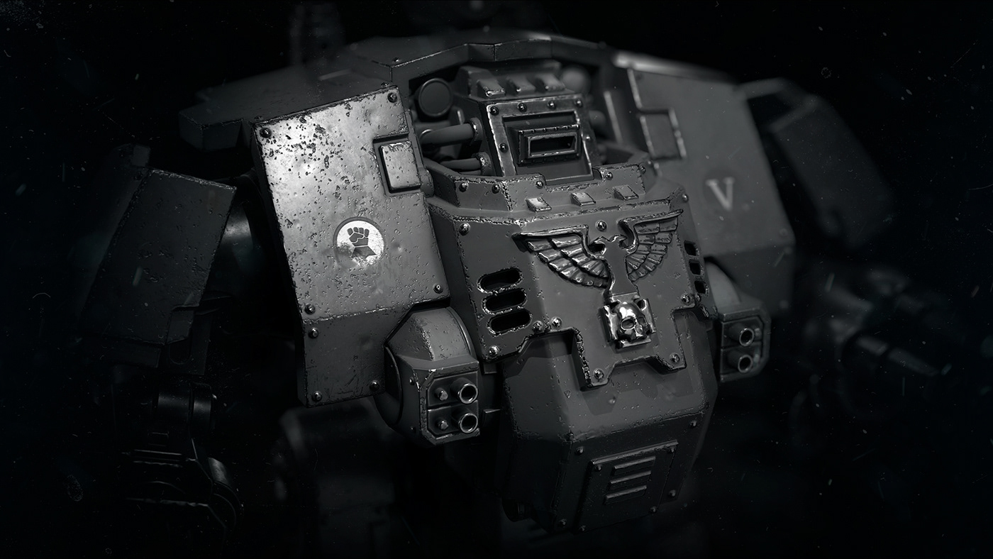 3D digital3d Dreadnought Game Art hard surface Imperial Fists Maya mecha real-time warhammer 40k