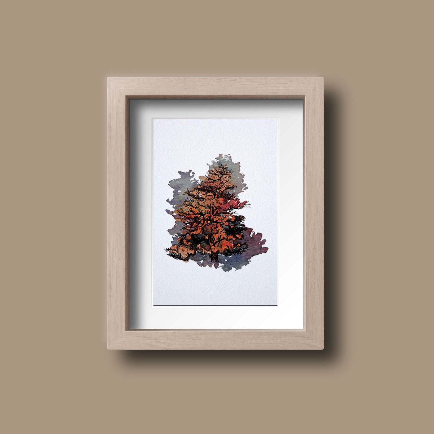 arbre automne Drawing  Fall forest ILLUSTRATION  Nature orange sketch trees