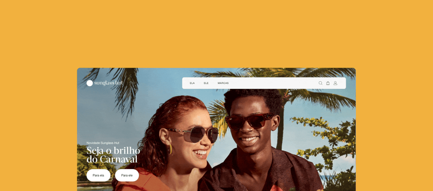 Carnaval e-commerce UI Sunglasses óculos de sol Ray-ban Sunglass Hut