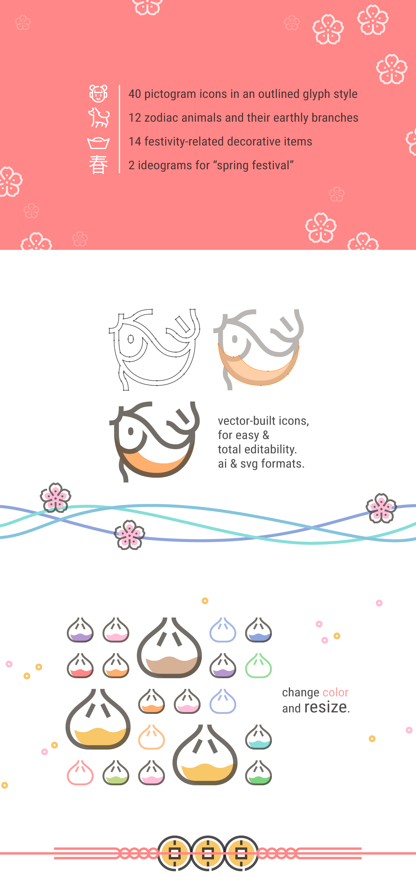 chinese new year chinese zodiac animal icons 春节 新年 生肖 图标 zodiac icons free vector