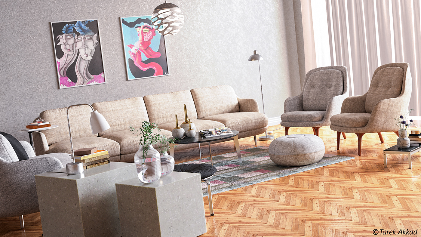 c4d cinema4d corona design Interior interiordesign livingroom Render visualization