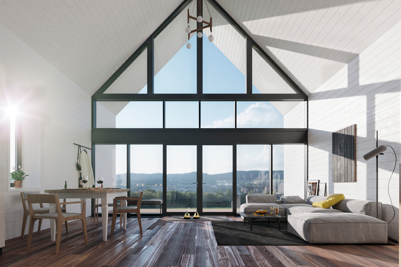 3D architecture archviz barnhouse home design house Interior interior design  Render visualization