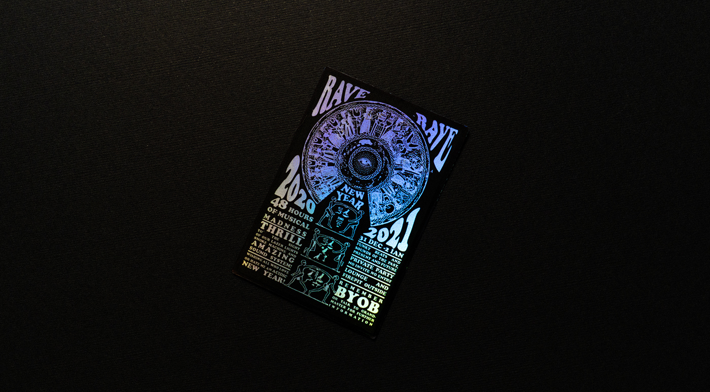 acid acid graphic acid house holographic Invitation merchandising poster rave rave invitation t-shirt