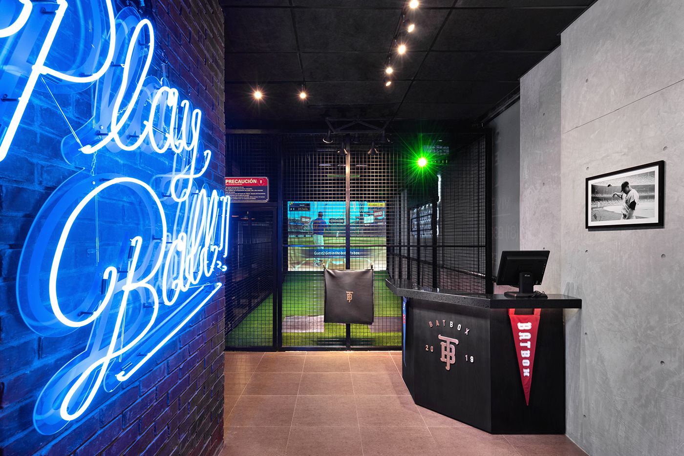 baseball bar restaurant simulator Isometric sports Sportsbar monogram logo colorful