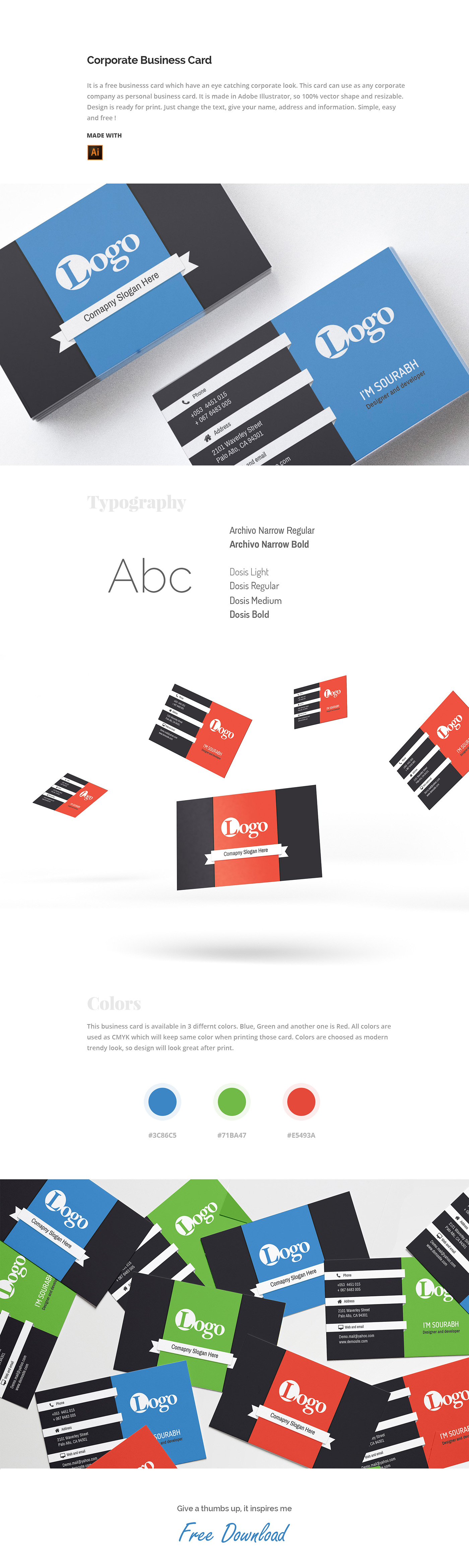 Business card design creative card freebie Corporate Design corporate card design