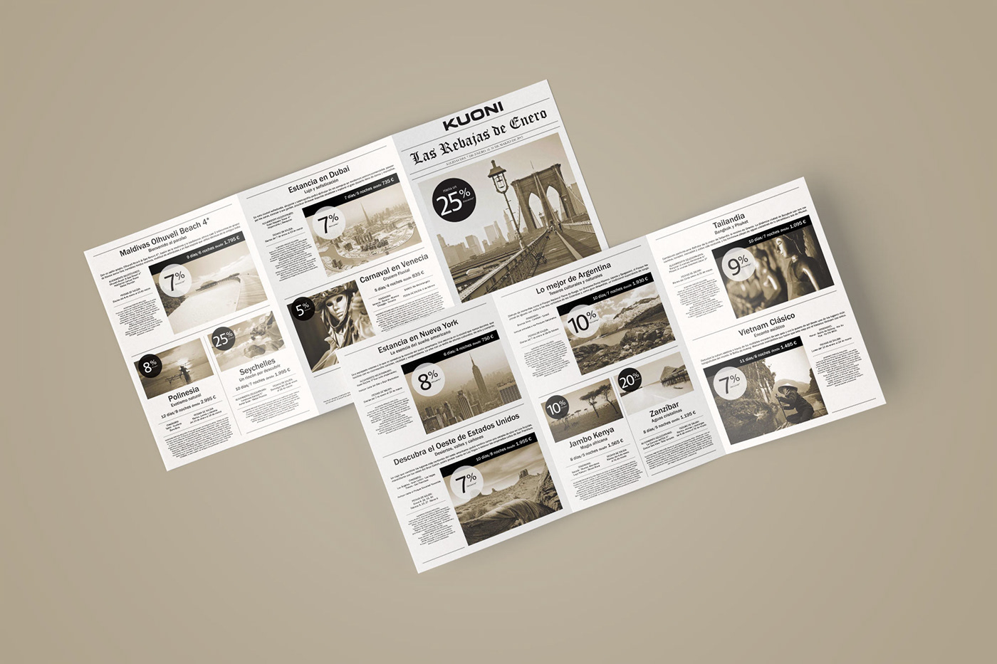 graphicdesign editorialdesign Catalogue Kuoni Travel Triptych