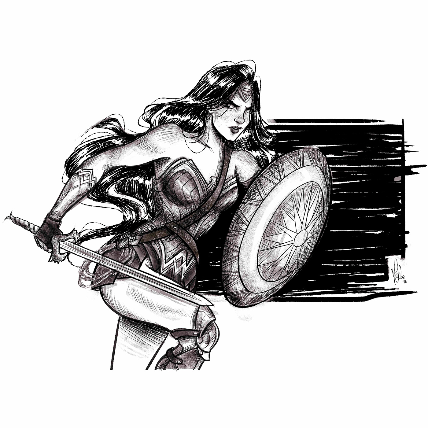ink wonderwoman comic SuperHero sketchbook editorial Dc Comics Character design  marvel concept art