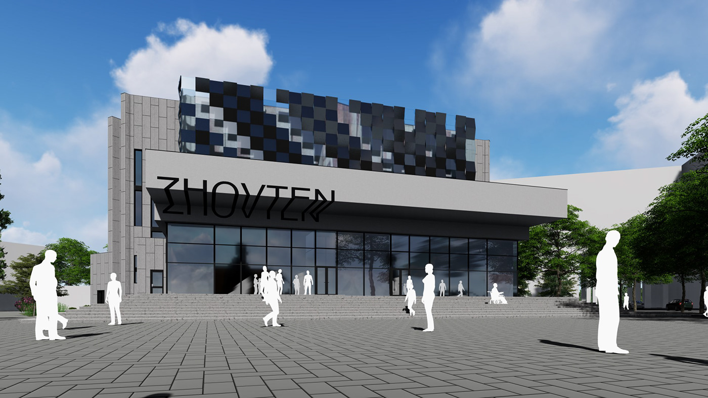 3D architecture Cinema Project reconstruction Render sketch ukraine visualization Zhytomyr