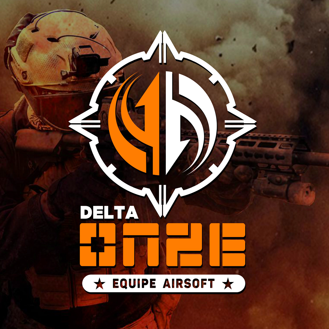 Airsoft army Brasil Delta design game logo Patrol soldier tatical