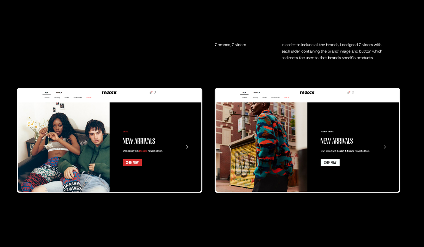 black e-commerce Fashion  minimal modern Retail store Web Website White
