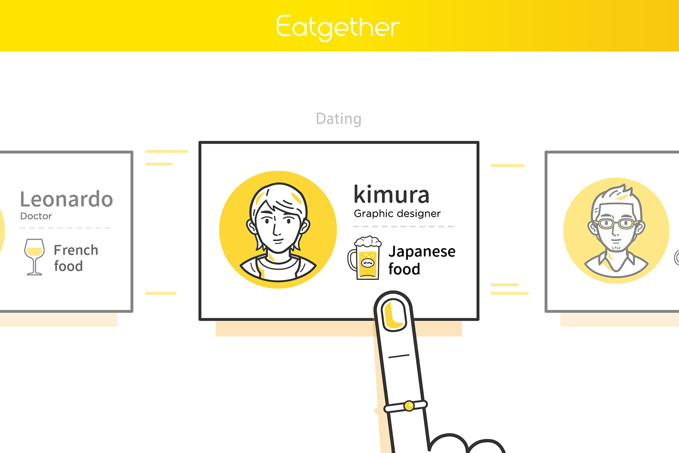 Eating  Dating Social app app social search meetup Food 