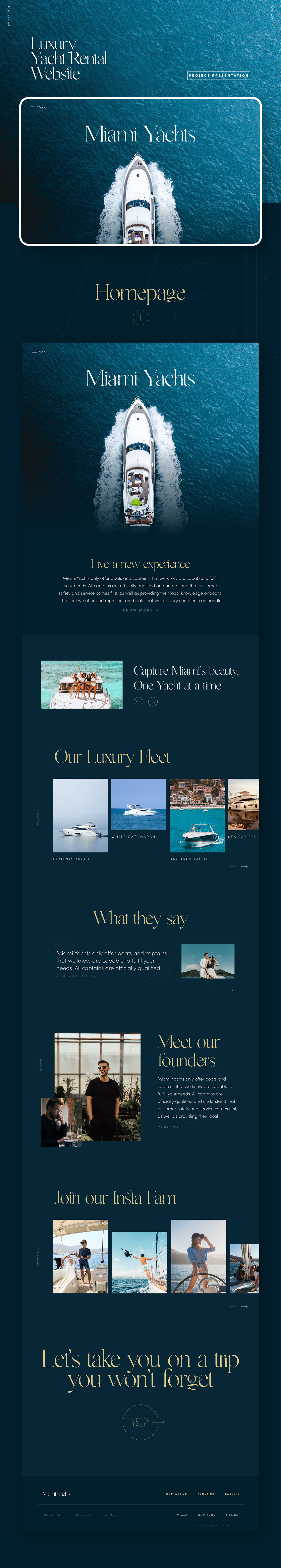fancy Website landing page luxury website Miami Website yacht Yacht company Yacht rent website uiux Yacht Rental Yacht rental website yacht website