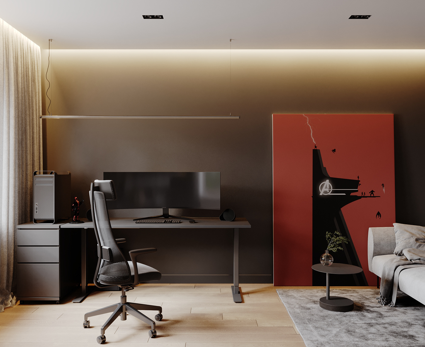 apartment design bedroom BESENSE black cabinet interior design  livingroom minimal stylish interior top