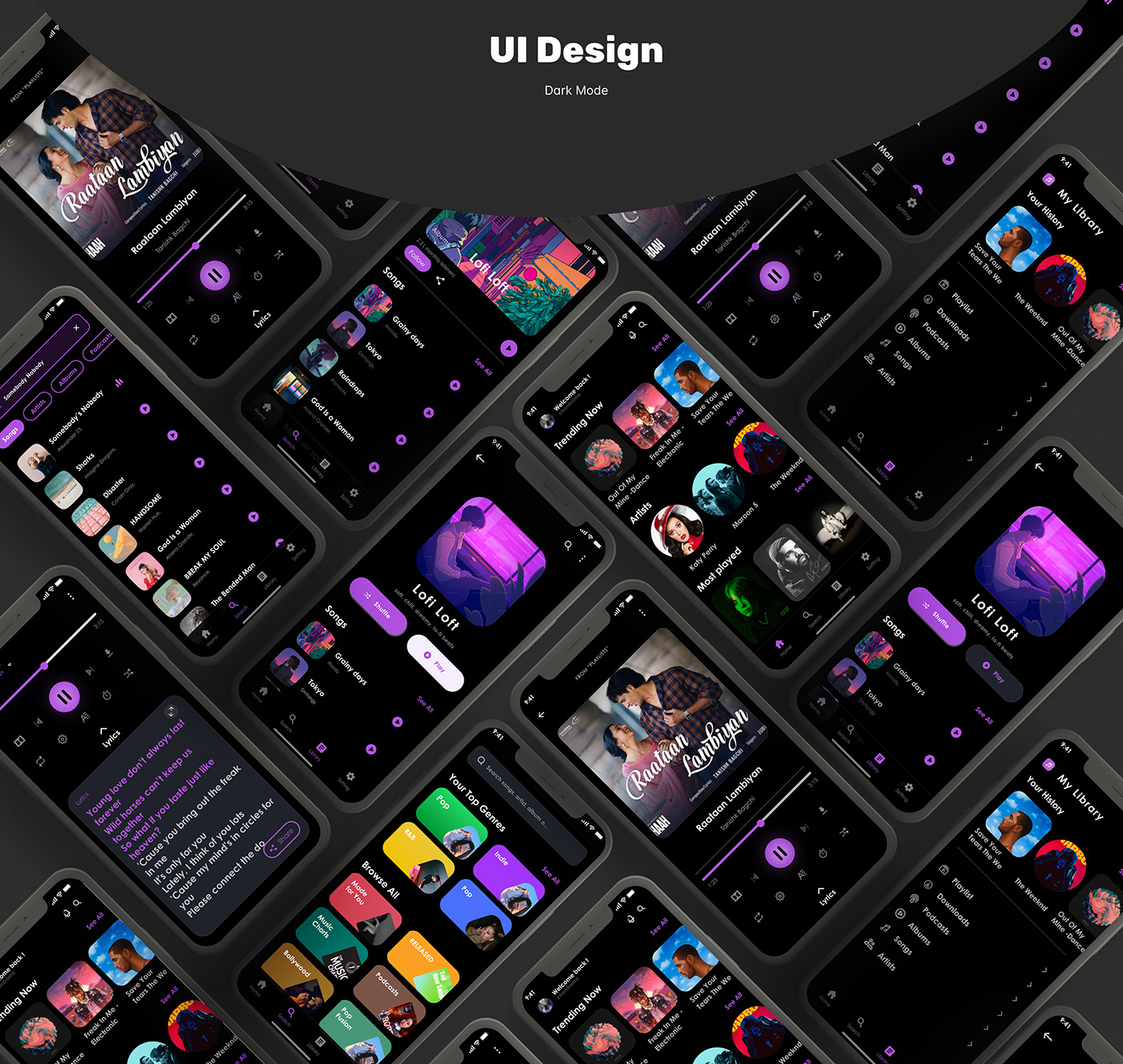 uiuxdesign musicapp mobiledesign interactivedesign digitaldesign UI/UX Appdesign UserInterface designinspiration MusicStreaming