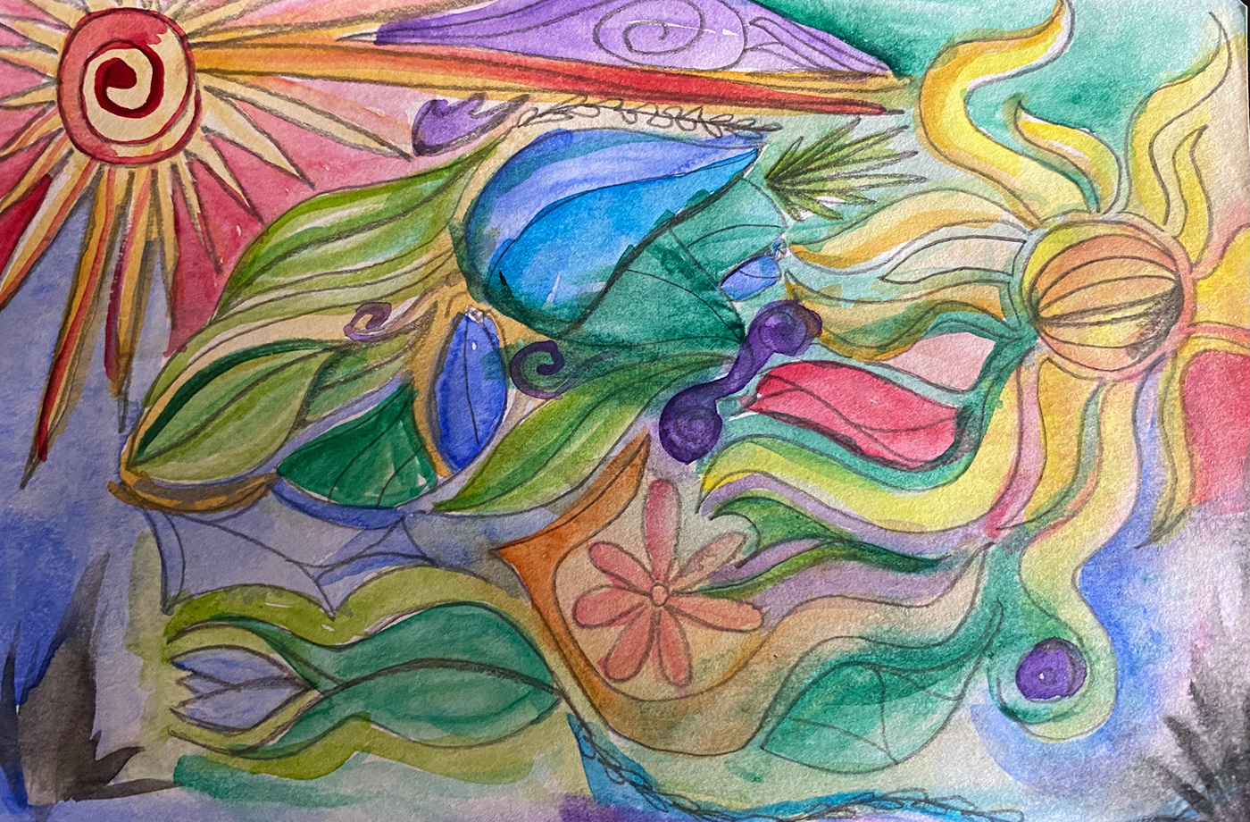 doodle watercolor