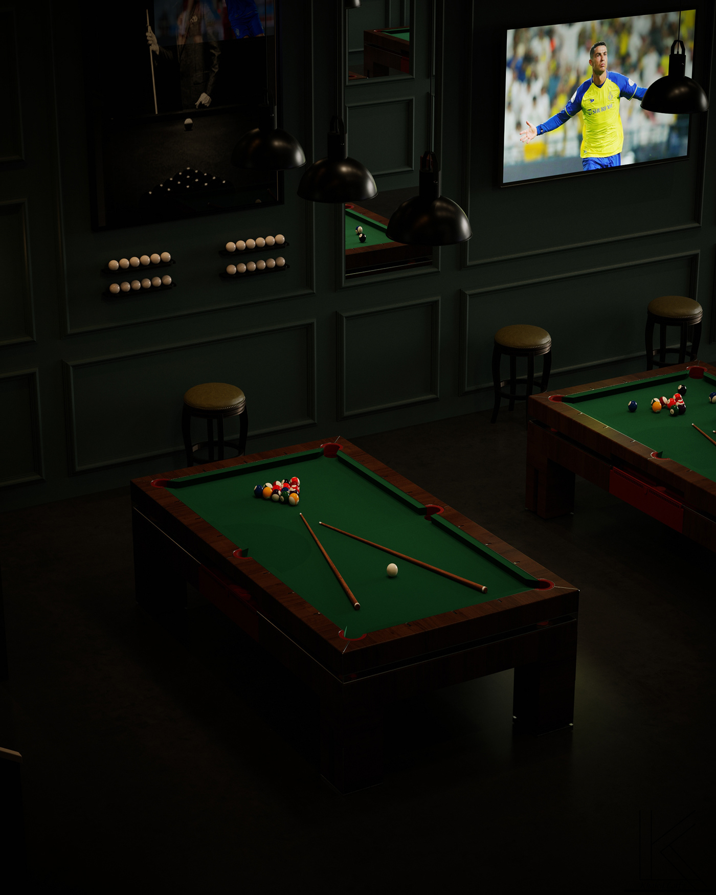 billiard table 3ds max architecture interior design  visualization NEWCLASSIC new classic corona render  archviz corona