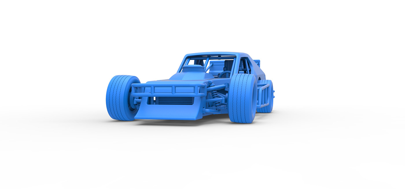 race car v8 toy 3D printable Asphalt Modified modified stock car pavement modified