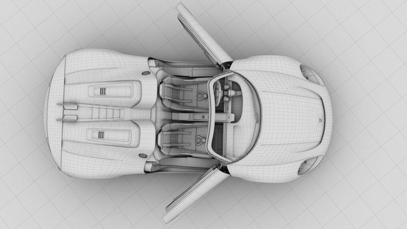 automotive   PolygonModel Porsche Porsche 918 Spyder concept car hybrid Maya visualization VRED
