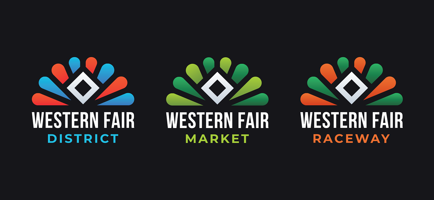 brand identity logo branding  western fair district Raceway market billboard Signage