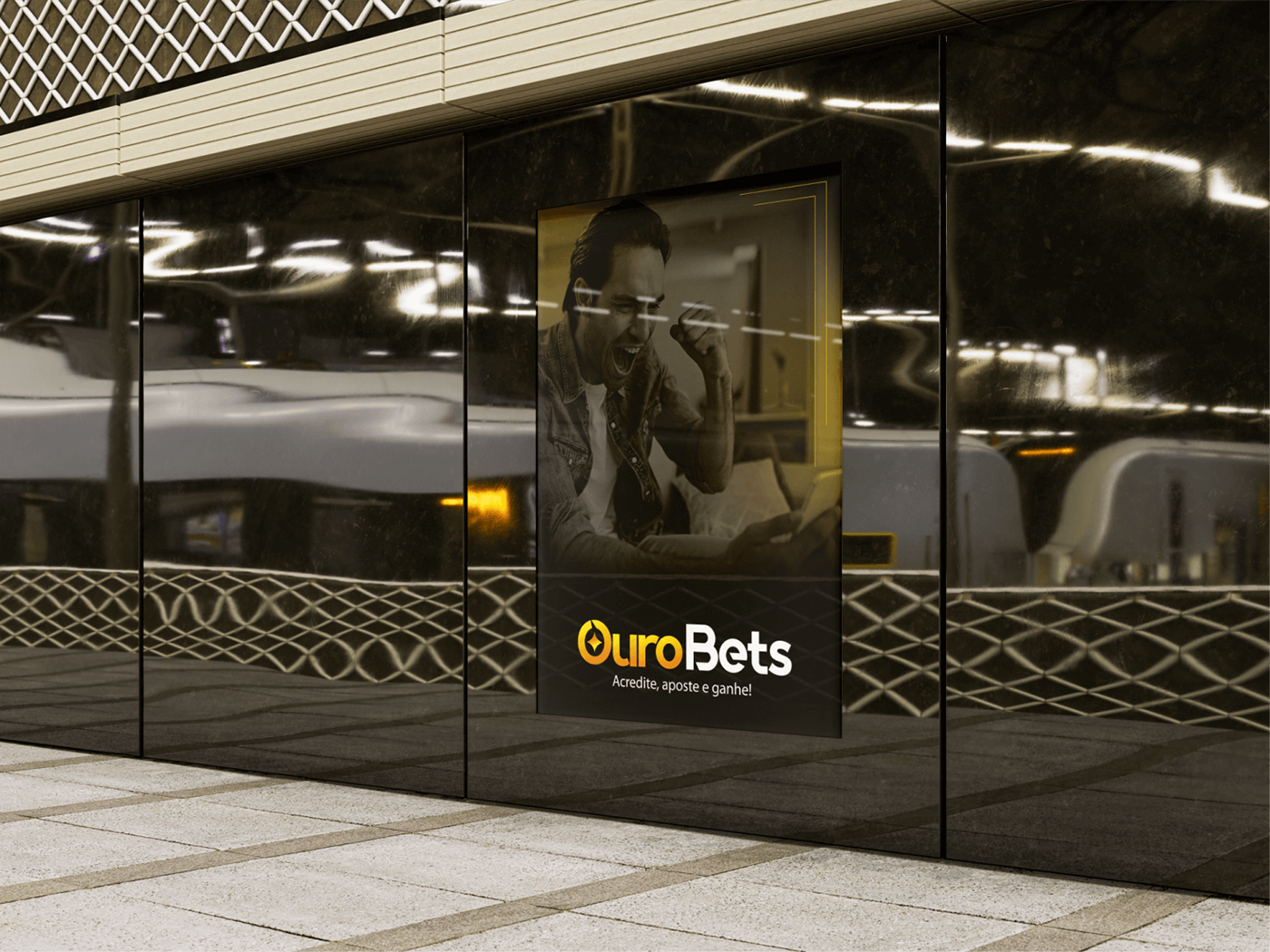 outdoor cartaz postal ouro dolg lottery billboard outdoor comunicação visual marca brand logo marca