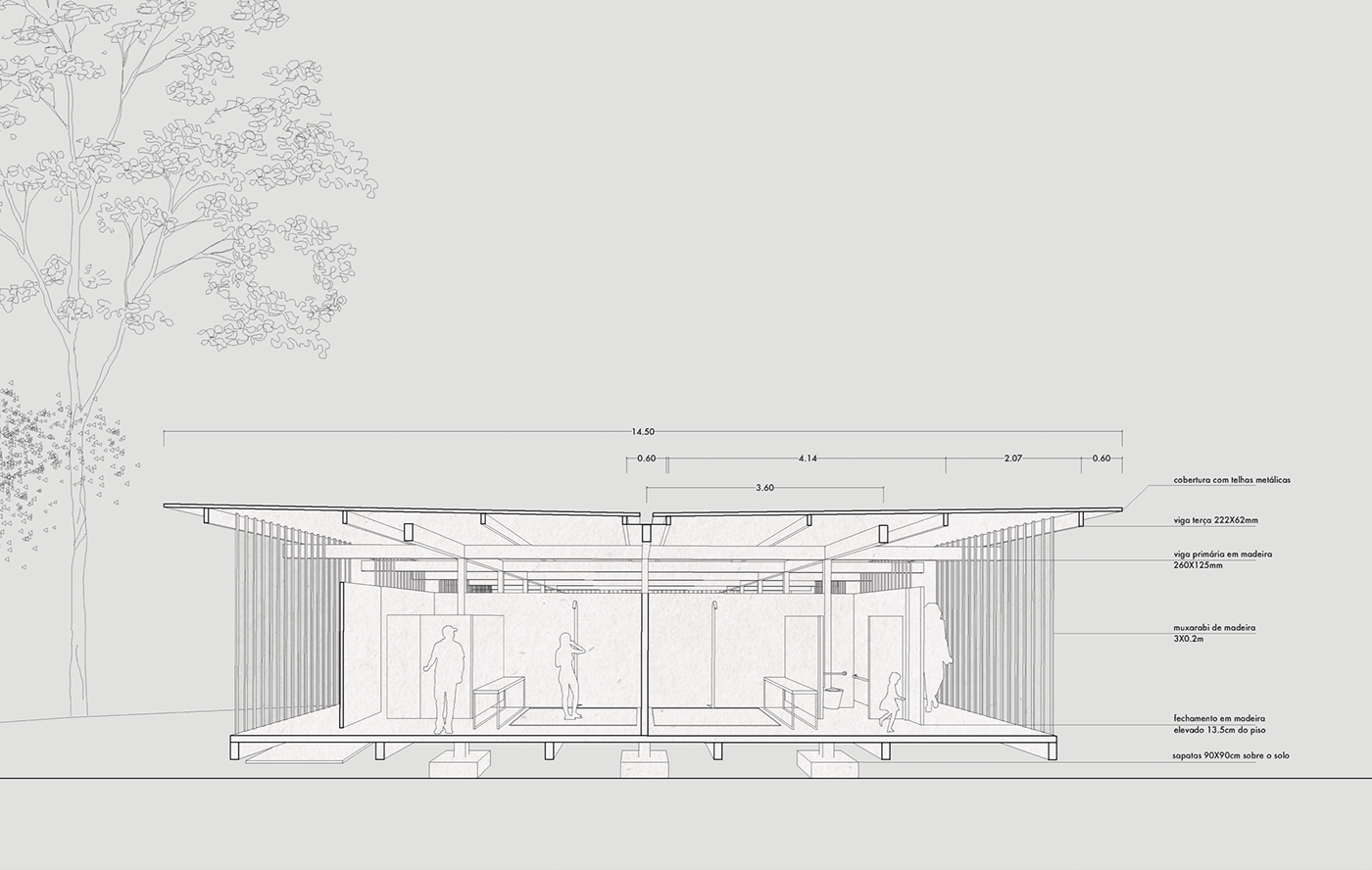 agua architecture ARQUITETURA são paulo Project architectural design wood Render visualization public equipment