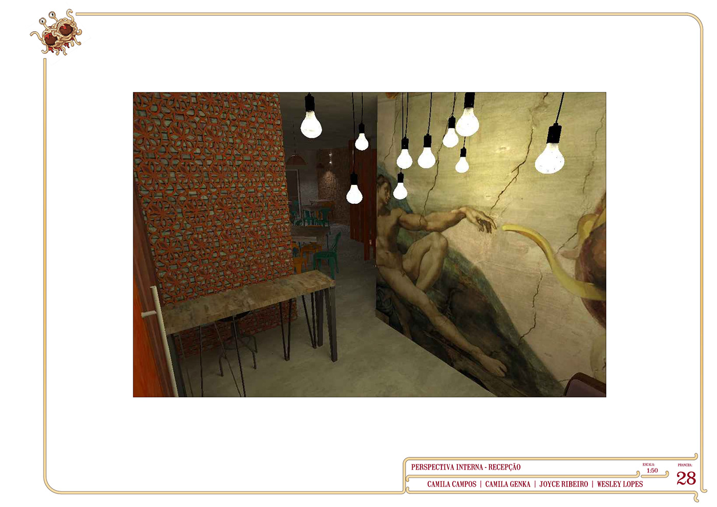 projeto restaurante pastafariano bar designdeinteriores Decoração