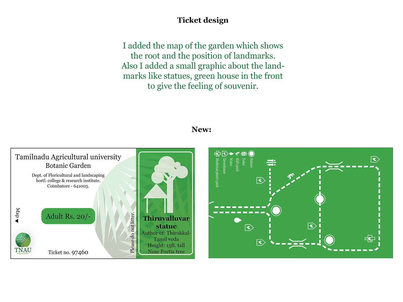 Botanical garden wayfinding ticket map branding  TNAU