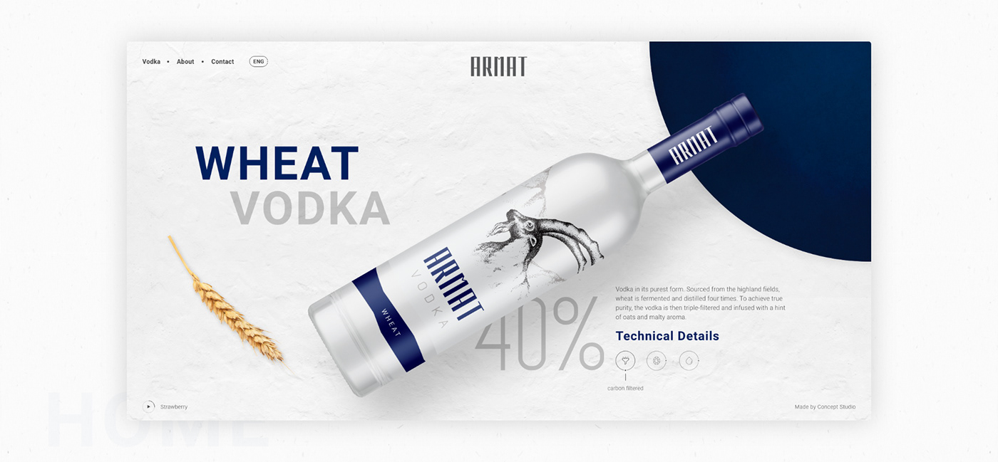 drink ux UI Website Vodka Packaging branding  Armenia bottle Spinning