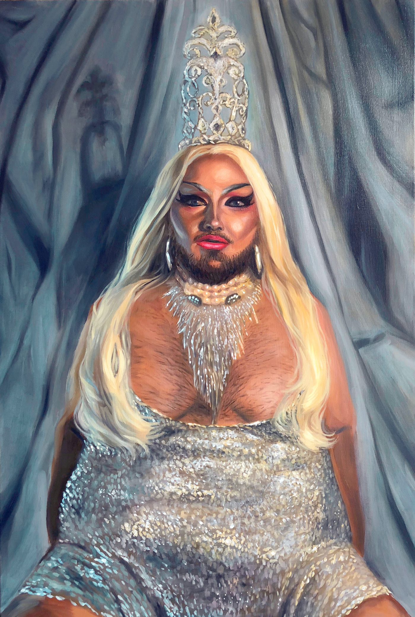 portrait Drag dragqueen Fashion  queer gay painting   FINEART Rupaul ILLUSTRATION 